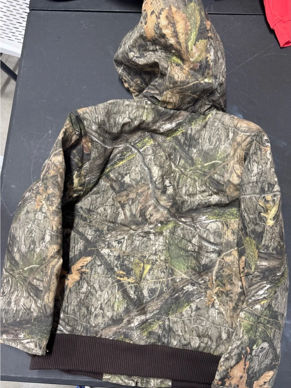 Carhartt Boys Flannel-Lined Hooded Canvas Insulated Zip-Up Jacket Camo Medium